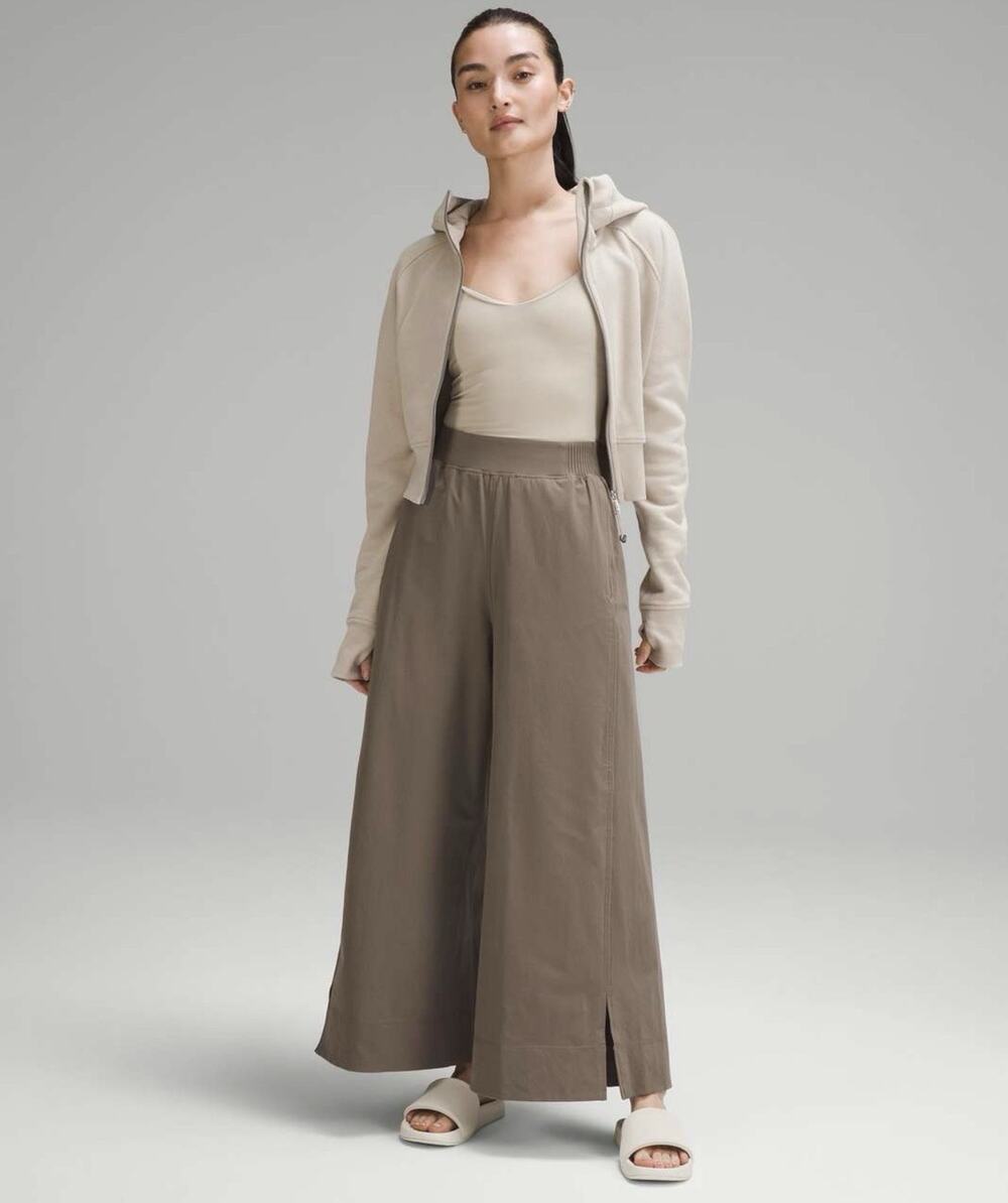Lululemon Stretch Woven Wide-Leg High-Rise Cropped Pants Nomad Nulu Small W6CNUS